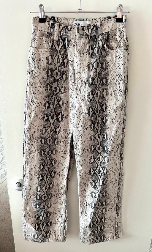 Buy & Sell South West London West Brompton - South West London - Photos for Zara Snakeskin Print Wide Mom Jeans Size 10