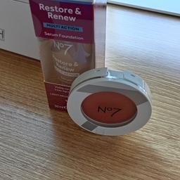 Two sealed no7
One restore and renew foundation shade cool ivory fragrance free
One powder blusher shade pomegranate
WN8 8NS
PICK UP ONLY CAN'T DELIVER SORRY
