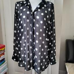 Black smart sheer top blouse from F&F in size 20