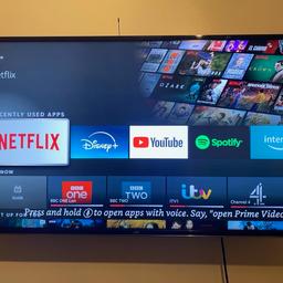 Excellent condition
4K Ultra sharp TV
Model: LT43CF890 LED TV
Super sharp
43 inch
Excellent smart features. Netflix, Amazon, Disney, Apple, YouTube, Internet Apps. Spotify. Alexia, Etc…

Comes with remote, power cord, stand and original box.