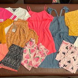 Girls Summer Clothes Bundle Age 10-11 (18 items)

Denim/Cotton Summer Dress - Matalan age 11
Pink Playsuit - Kylie age 11
Palm Tree Cropped T-Shirt & Shorts Set - ZARA age 10
Beautiful Floral Summer Trousers - Next age 11
White Cropped T-Shirt - New Look age 10-11
2 Vest Tops - Next age 10
Camo Skirt - Matalan age 11
Denim Shorts - Next age 10
Pink Cropped T-Shirt - Matalan age 11
Spotty Vest Top - Gap age 10-11
Pretty Bardot Top - Matalan age 10
Patterned Shorts with Tie Belt - Primark age 10-11
Watermelon Pink Short PJs - F&F age 10-11
Unicorn Pink Short PJs - Matalan age 11

All items are in good condition from a smoke free home.

Collection only from B98 8RW