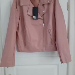 New with tags pale pink faux leather Biker Jacket  fab accessory for any summer look
left it too long to return for refund Rrp £39.99 asking £15.00
collection Halewood L26
