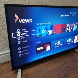 TOSHIBA 55 INCH SMART 4K UHD HDR LED TV WITH WIFI FREEVIEW HD FREESAT HD,  BLUETOOTH 

COMES ON ITS LEGS WITH REMOTE CONTROL 

55 INCH SMART TV 
4K ULTRA HD HDR 
BUILT IN:
FREEVIEW HD
FREEVIEW PLAY 
FREESAT HD
BLUETOOTH 
4 X HDMI PORTS 
3 X USB PORTS
SCART PORT 
VGA PORT
OPTICAL PORT 

CAN DELIVER FOR PETROL COST