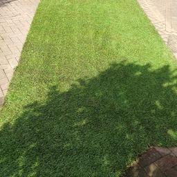 Section of artificial grass, used for a short while.
Jet washed and is in very good unworn condition. Realistic looking.
See photos for dimensions.