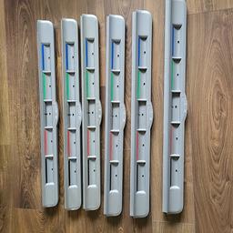 Bundle of 6 Smartboard pen trays. I am pretty sure that they are working but I have no way of checking. They also need some cleaning as have been in a storage