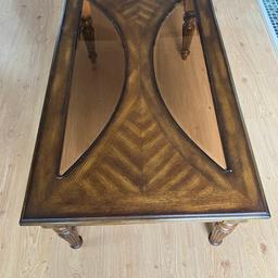 Wooden & Glass Living Room Coffee Table 123cm length width 66cm. Height 32cm