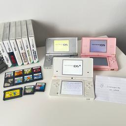 Contains : Nintendo dsi ,Nintendo ds lite  ,Nintendo ds lite , charger, 17 games  6 in boxes with original manual , all good condition
Open to offers