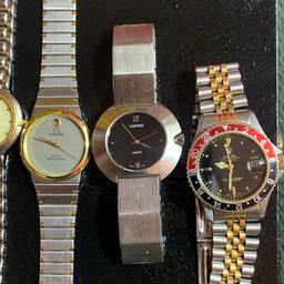 A job lots of 6 watches all working apart from the first on the right hand side , can be sold individually too. All for £120 no offers will be considered. Pls look at the pictures attached for more details . Can accept PayPal,collection , bank transfer or delivery if close by . Shpocks wallet too