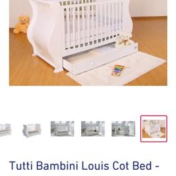 TUTTI BAMBINI COT that converts in to day bed, excellent condition with mattress and drawer.