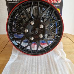 Auto-Style Missouri 15-inch universal wheel rims Black/Red.Brand new never fitted. not needed now. These cost £38 on the net.