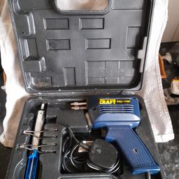 For sale is a power craft soldering gun model number psg-150k.All working fine.has two soldering bit both used but still OK.complete in hard plastic case.collection proffered from Cannock in staffs.please take a look at my other items too thanks.