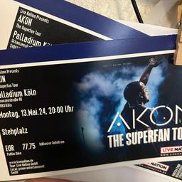 Ich verkaufe zwei Akon Tickets für 13.05.2024 in Köln.