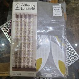 lovely curtains 90x90 lined eyelet never been out of packet they was over 100 pound when new
