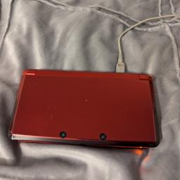 Nintendo 3DS console in flame red. Fantastic condition barely any marks. Holds charge and no issues with the console. Comes with a stylus but no memory card. Can be modded if you want for £25. Ask about bundling with games or a case. Game shown is not included. Offers welcome and will post or you can collect.