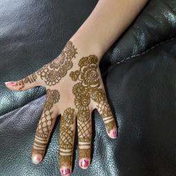 I am a henna artist in b25 area 
adults £10 per hand any design 
kids up to 10 year old £5 per hand 
fixed price 
I also do bridal henna 
can travel if local for the cost of a taxi ride there