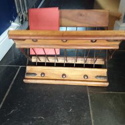magazine rack. 18 inches wide. wooden. Good condition.  collection only.