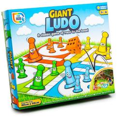 Giant Ludo

 A classic game of race to the base. Perfect for play in the garden. Includes a game mat, 4 x yellow counters, 4 x red counters, 4 x green counters, 4 x blue counters and 1 x die. Can be used indoors or outdoors. 2-4 players. Suitable for ages 5+. Plastic. Supersized L90 x W90cm.

WAS £9 
Now £6
A SAVING OF 33%!!
Brand new