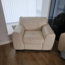 Cream, large Italian leather armchair. Designer iolino. like new! immaculate condition. I have 3 seater and 2 seter matching set but arm chair does not fit in my living room. Contact me ASAP as need it gone! £250 open to offers!