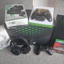 Xbox series X 1tb bundle
2 joypads
2 turtle beach headsets
twin docking station
turtle beach headset adapter
cod modern warfare 3 cross gen edition
only 6 months old excellent condition
will not post
collection only nelson
