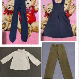4-5years girls school uniform bundle, pinafore shirts trousers tights