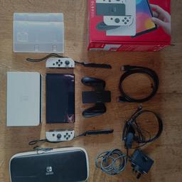 Nintendo switch oled with lots of extra accessories only 8 months old. Excellent condition, has had a screen protector on since day 1. 

Comes with a dock, joy-con grip, joy-con straps x2, carry case, original Xbox headphones with mic, 2 game card cases (NO games included) HDMI cable, charger (AC adapter) and original box. 

£240 ono collection Dewsbury. 

No time wasters please.