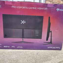 X= gaming monitor. it is missing the original stand. but u will provide a universal stand with it. which also holds 3 monitors and is really high quality. perfect for gaminf setups and streaming.
