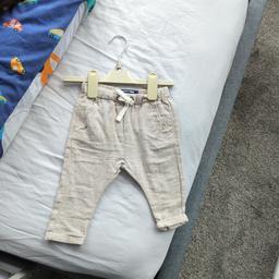 Beautiful beige linen trousers from Next. Size 3-6 months. Perfect for this warm weather.