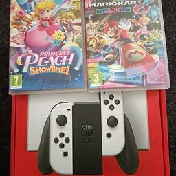 Nintendo switch oled White
Only used once Dock hasn't been used

Comes with 2 game:
Princess Peach Showtime
Mario Kart 8

Can show the receipt on Collection purchased last week

£180 only

Pick up only in Collyhurst