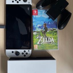 Boxed and Includes:
- All cables
- Both Joycons
- Joycon Straps
- Joycon Grip
- Dock
- Zelda Breath of the Wild (physical)
- EAFC 24 
- Alien Isolation 
(The online bought games can be transferred into your account by changing the email address)

I’ve had it and used it for less than a month… not for me I prefer ps5.

Selling at £300 ono.