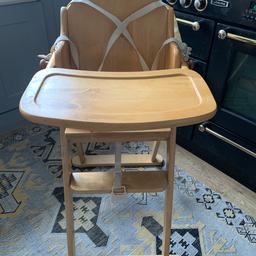 Wooden Foldaway Highchair with Safe Straps.
Collection only from B74- Streetly.