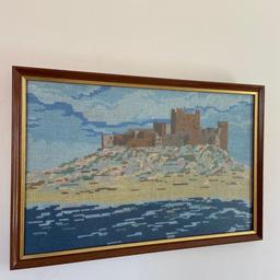 Vintage, Framed Tapestry of Bamburgh Castle., Northumberland.
Measuring 45cm x 30cm
Happy to post.