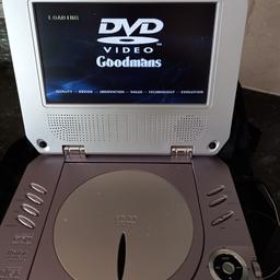 selling my camping stuff and this old dvd player has been good while camping , still working but the volume is a bit squeaky,  comes with the films I last brought while camping
