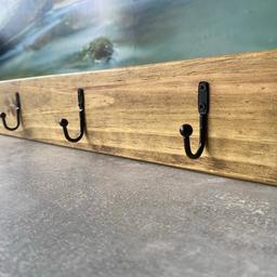 Handmade coat rack, can be made to order with any custom size/number of hooks/style of hooks/ colours etc.. the one in the images is readily available for quick delivery or collection, custom orders will take a few extra days.