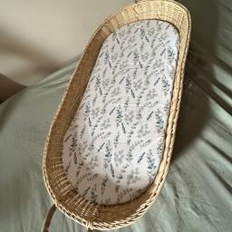 Brand new never used stylish baby changing basket with waterproof changing mat with eucalyptus print included. The basket was around £60 and the changing mat alone was £20 (as shown in last picture)