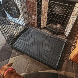 Large dog crate 

Very good condition no longer needed as now house trained 

42 inch wide 
28.5 inch deep 
30 inch tall 

Collection only 

Any questions please ask