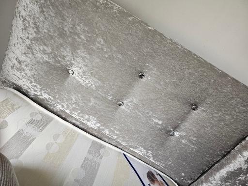 Buy & Sell West Midlands Walsall - Photos for Silver Crushe Velvet Single Bed with Mattress