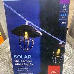 Zinc solar 
Mini lantern string lights 
- length 1.35m
- replaceable bulbs
- IP44