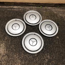 Here we have for sale a Genuine set of Mercedes wheel Trims

In used condition please refer to pictures to get look, measurements and condition of the trims 

Will require a quick clean as been In dry storage

No Time-wasters
No Scammers
No Courier or Postman Collection
Cash on Collection 
First to see will buy