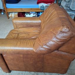 single tan brown leather sofa
