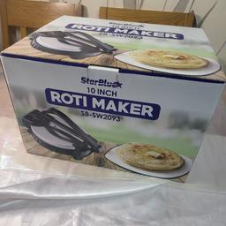 10inch Roti Maker by StarBlue with Free Roti Warmer - The Automatic Non-Stick Electric Machine to Make Chapati, Tortilla, AC 220-240V 50/60Hz 1200W, UK Plug, Europe Adapter Included