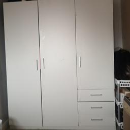 lovely white wardrobe for sale . collection in person, ready to go to a good home.