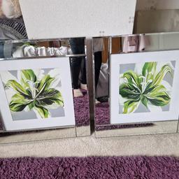 2 stunning pictures with mirror frames no chips  on them