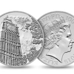 £100 Pure Silver Coin Royal Mint. Featuring Big Ben!