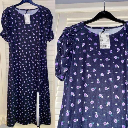 Buy & Sell South East London Surrey Quays - South East London - Photos for New Black & Lilac Patterned Midi Dress H&M