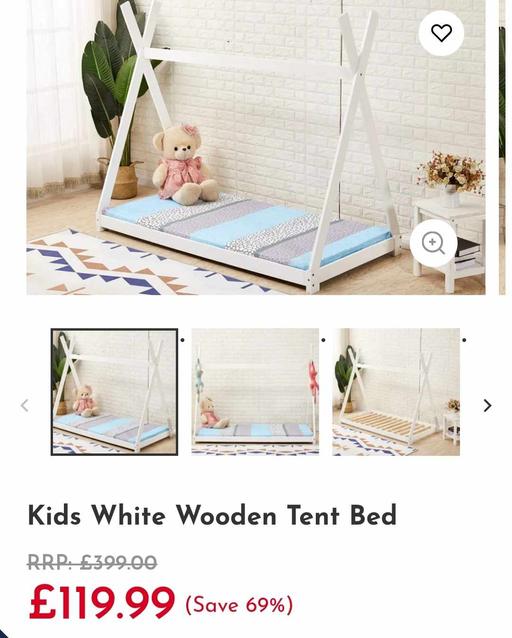 Buy & Sell West Midlands Dudley - Photos for Kids White Wooden Tent Bed k