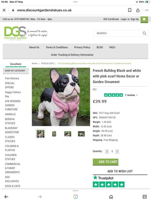 Buy & Sell Nottinghamshire Mansfield - Photos for French bulldog ornament