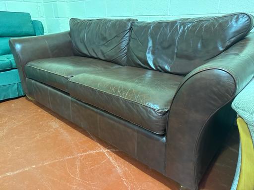 Buy & Sell South Yorkshire Rotherham - Photos for 3 seater brown leather sofa