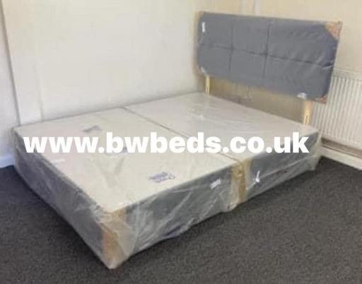 Buy & Sell South Yorkshire Rotherham - Photos for Charcoal plush divan base with headboard