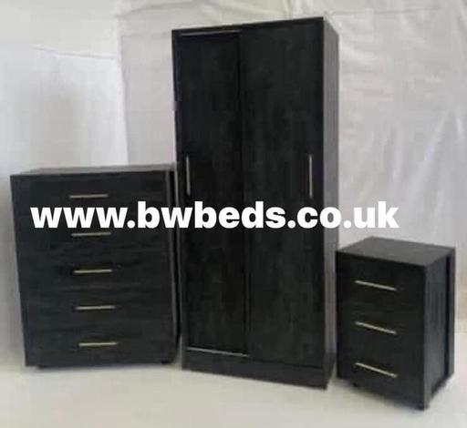 Buy & Sell South Yorkshire Rotherham - Photos for AERO BLACK STONE EFFECT SLIDING WARDROBE SET