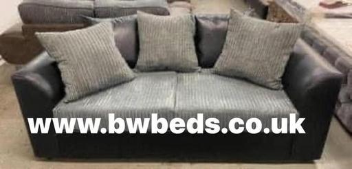 Buy & Sell South Yorkshire Rotherham - Photos for BYRON 3 SEATER SOFA - BLACK SNAKE/GREY JUMBO